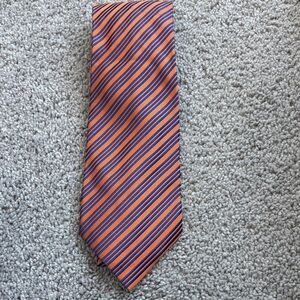 Charvet Vibrant Orange and Blue Striped Tie